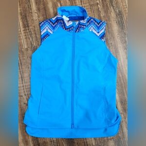 Women's Blue Patterned Vest